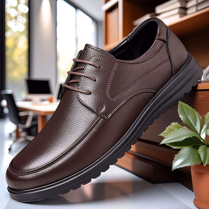 Men's Solid Color Classic Business Casual Shoes - Image 3