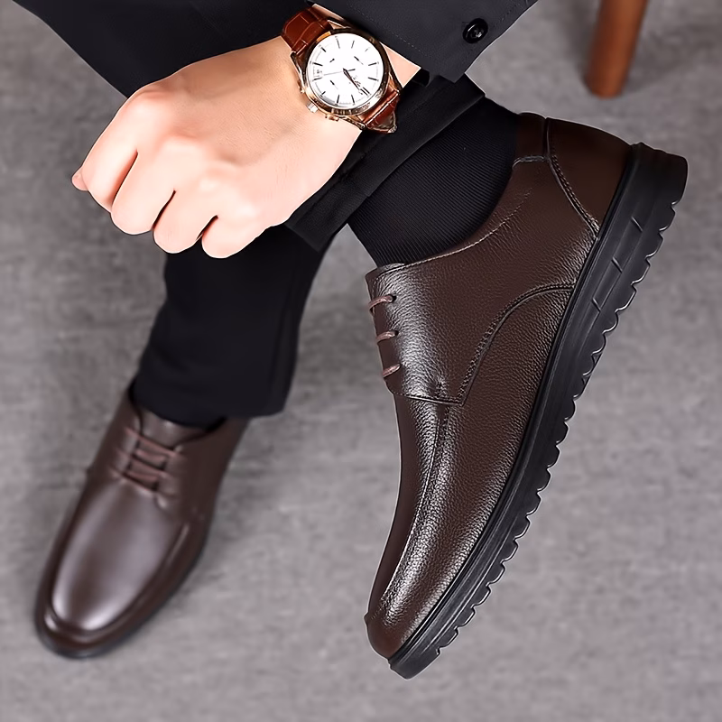 Men's Solid Color Classic Business Casual Shoes - Image 4